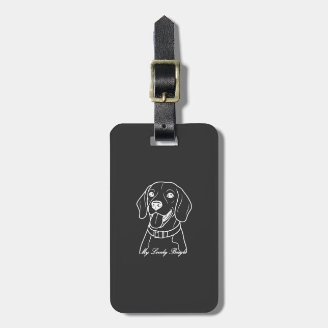 Lovely Beagle Luggage Tag (Front Vertical)