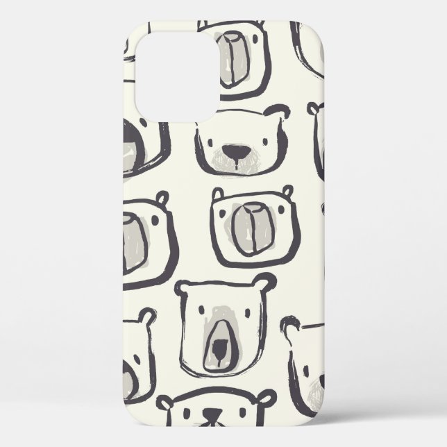 Lovely bear face hand drawn doodles illustration p Case-Mate iPhone case (Back)