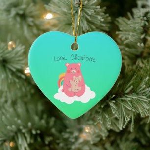 Lovely Bear Family  Ceramic Tree Decoration