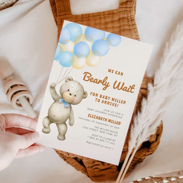lovely bearly wait baby shower invitation (Creator Uploaded)