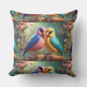 Lovely & Beautiful Birds Throw Pillow