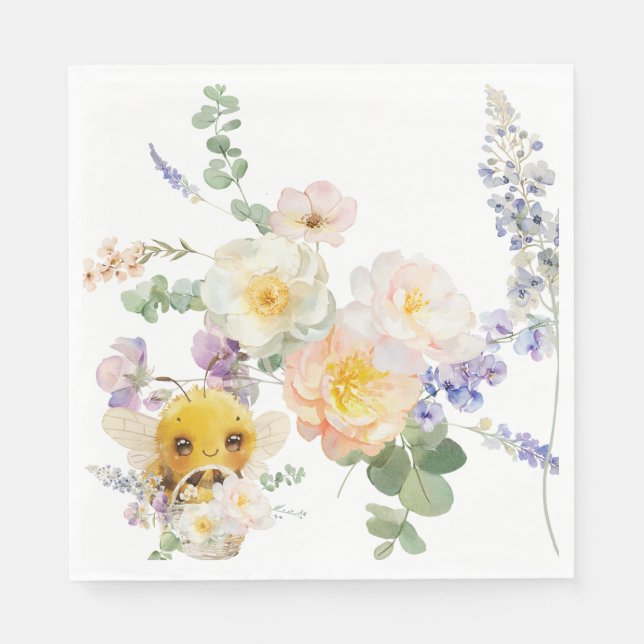 Lovely Bee Napkins (Front)