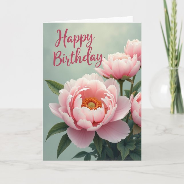 Lovely Birthday Petal Cluster Card (Front)