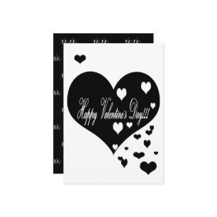 Lovely  Black and White Hearts XOXO   Holiday Card