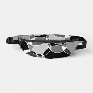 Lovely Black and White Intersected Circles Bum Bags
