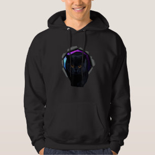 Lovely Black Cat Cracked Galaxy Wall Hoodie