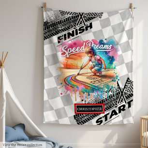 Lovely Blanket Formula 1 Racer Boy Birthday