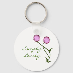 Lovely Blooms Keychain, Lavender Key Ring