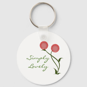 Lovely Blooms Keychain, Red Key Ring