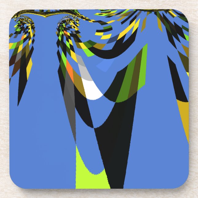 Lovely Blue African Tribal Motif Pattern Art Print Coaster (Front)