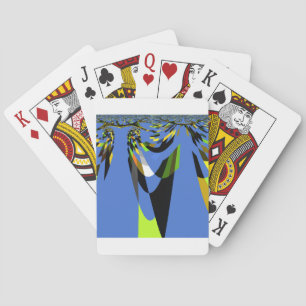 Lovely Blue African Tribal Motif Pattern Art Print Playing Cards