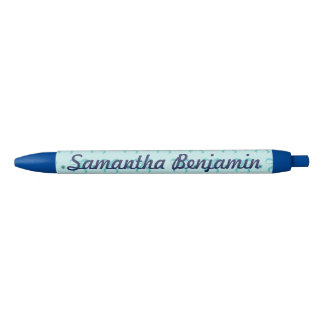 Lovely blue bows ink pen