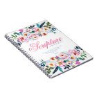 Lovely Blue Pink Floral Named Scripture Journal