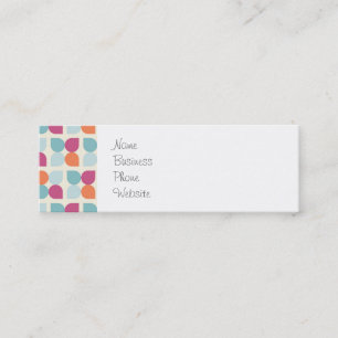 Lovely Blue Purple Peach Orange Leaf Patterns Mini Business Card