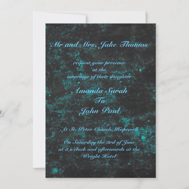 Lovely Blue Wedding Invitations (Front)