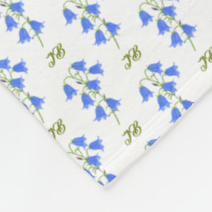 Lovely Bluebells Fleece Blanket With Initials
