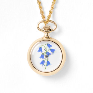 Lovely Bluebells Necklace Watch