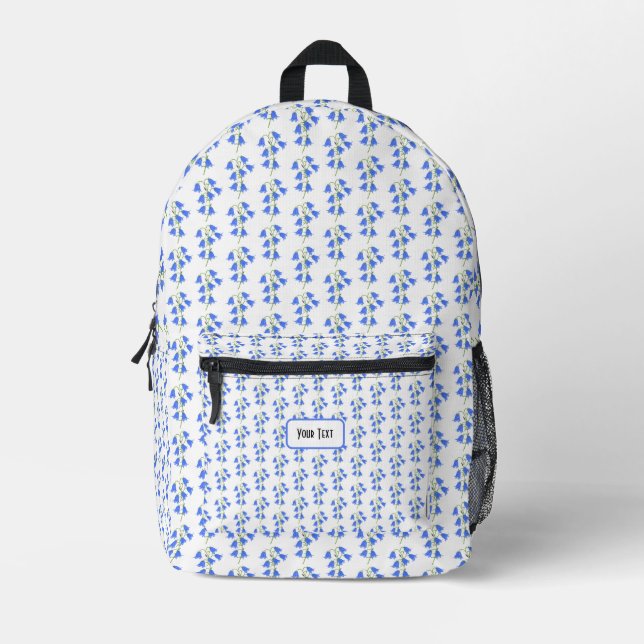 Lovely Bluebells Printed Backpack (Front)