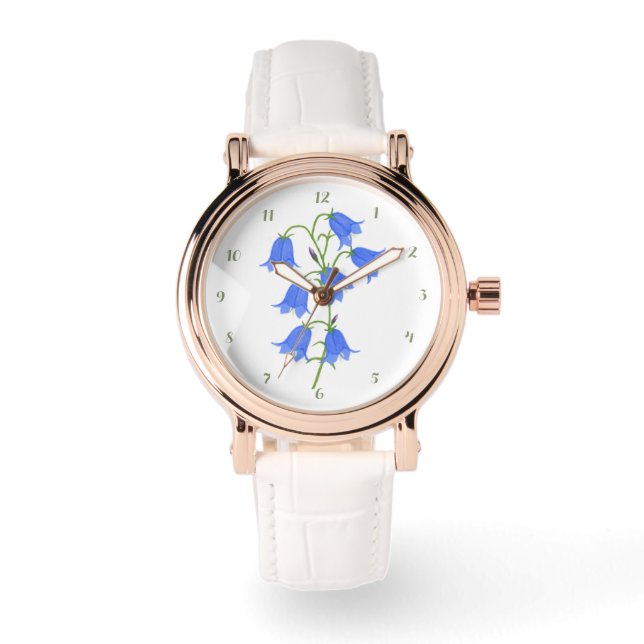Lovely Bluebells Rose Gold Vintage Watch (Front)