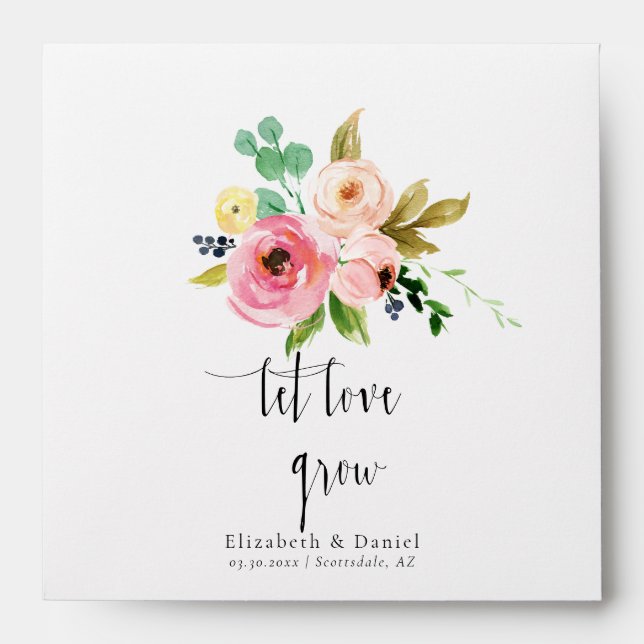 Lovely Blush Boho Wedding Favour Gift Seed Packet  Envelope (Front)