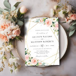 lovely blush pink floral wedding invitation<br><div class="desc">floral design with custom text</div>