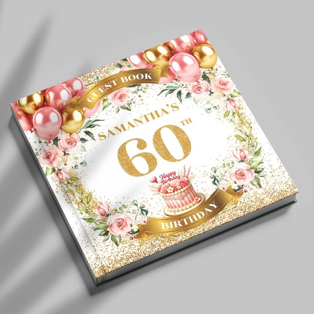 Lovely Boho 60th Birthday Guest Book Gold Details (Lovely Boho 60th Birthday Guest Book Gold Details

)