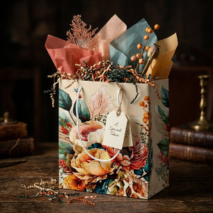 Lovely boho fall bouquet medium gift bag