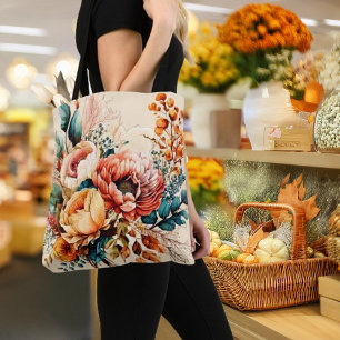 Lovely boho fall bouquet tote bag