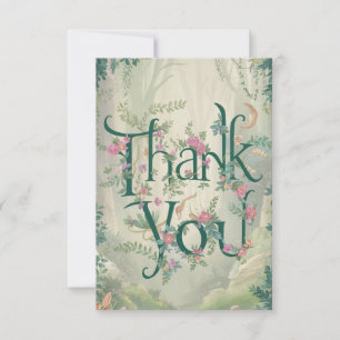 Lovely Boho Woods Woodland Thank You Card