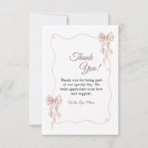 Lovely Bow Baby Shower Thank You Card