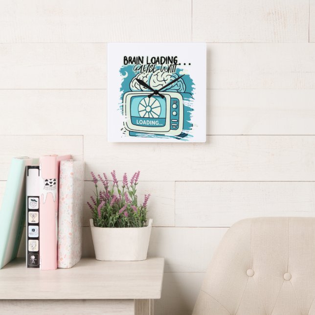 lovely brainloading design square wall clock (Reading Room)