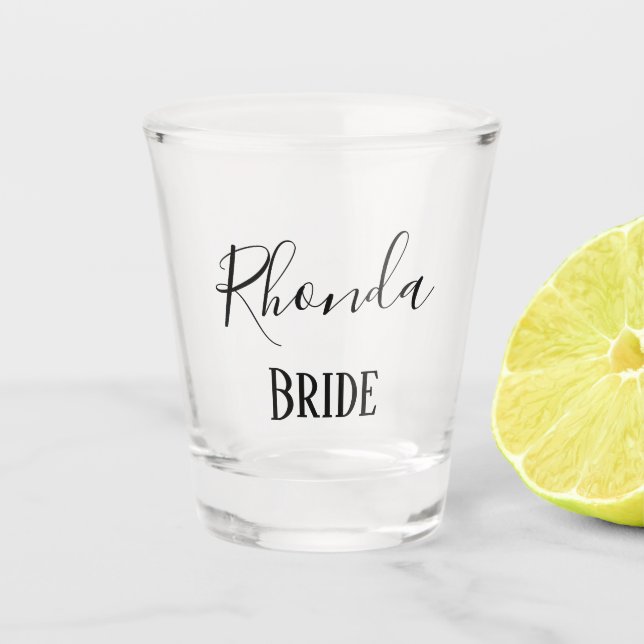 Lovely Bride Keepsake Shot Glass (Front)