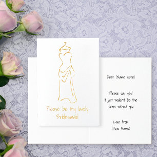 Lovely Bridesmaid Dress Design - Customise this Foil Card