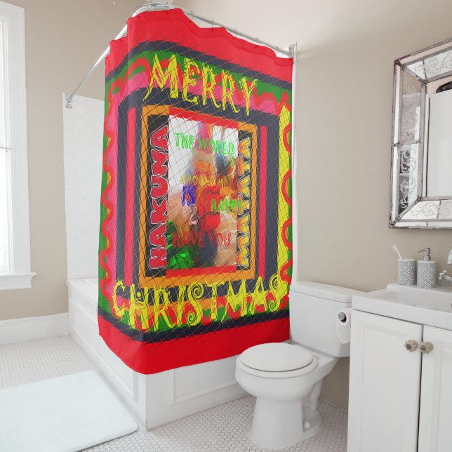 Lovely bright Merry Christmas Spirit world around Shower Curtain (In Situ)
