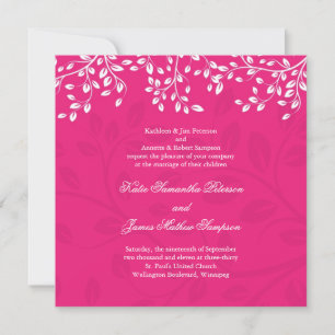 Lovely Bright Pink Wedding Invitations