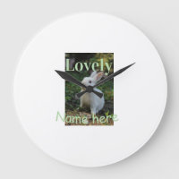Lovely bunny rabbit pet photo name green pastel