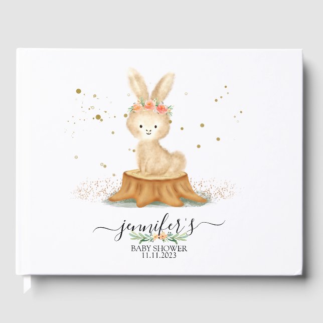 Lovely Bunny Rabbit wildlife farm forest Guest Book (Front)
