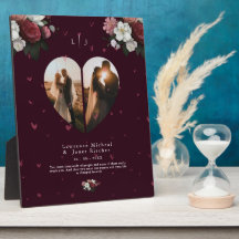 Lovely Burgundy Custom Heart shape couples photos