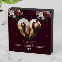 lovely Burgundy Custom Heart shape couples photos