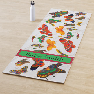Lovely Butterflies Write Your Own Name Yoga Mat