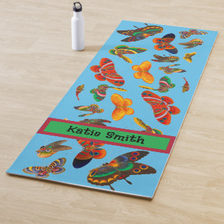 Lovely Butterflies Write Your Own Name Yoga Mat