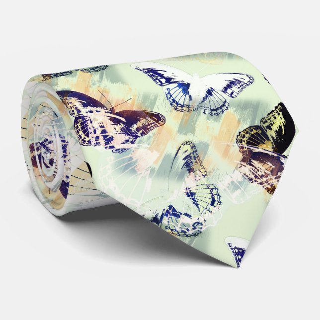 Lovely butterfly stylish colourful tie (Rolled)