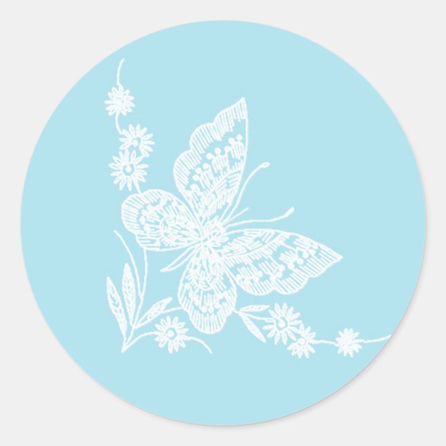 Lovely butterfly Wedding Stickers (Front)