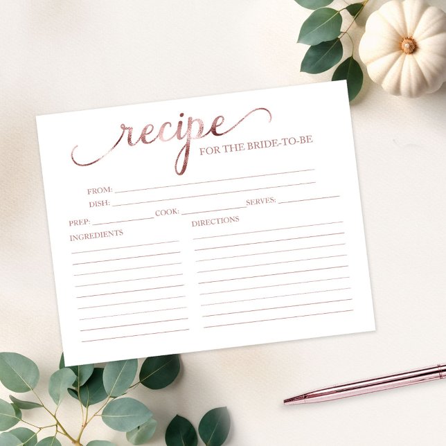 Lovely Calligraphy Bridal Shower Recipe Cards (Creator Uploaded)