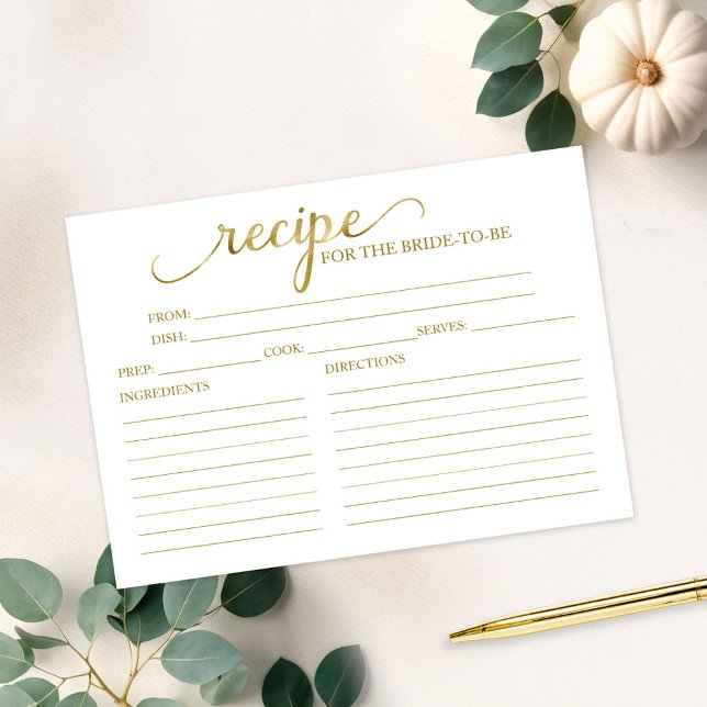 Lovely Calligraphy Bridal Shower Recipe Cards (Creator Uploaded)