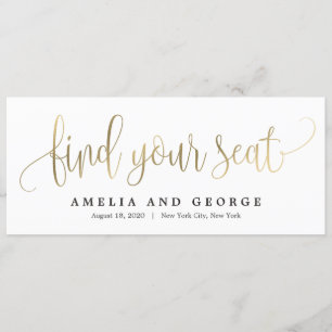 Lovely Calligraphy Find Your Seat Card