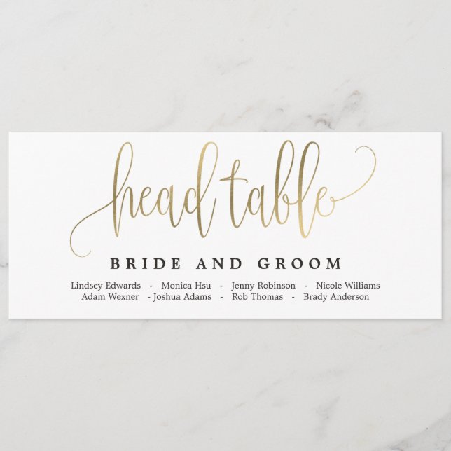 Lovely Calligraphy Seating Chart Card (Front)