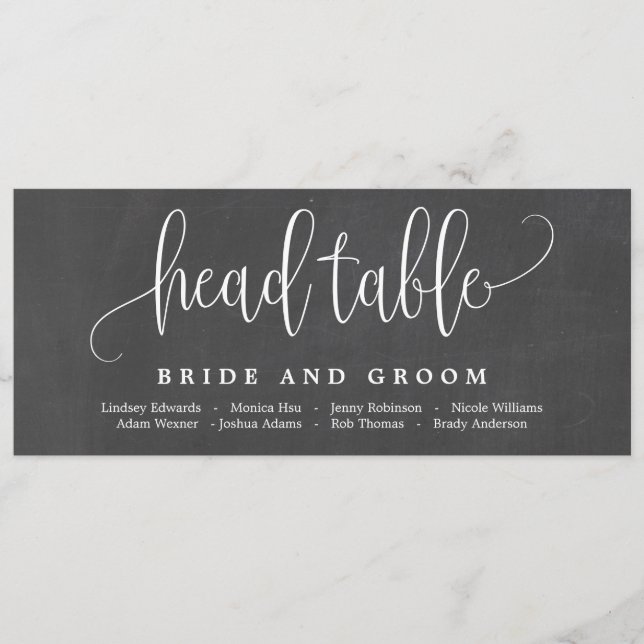 Lovely Calligraphy Seating Chart Card (Front)