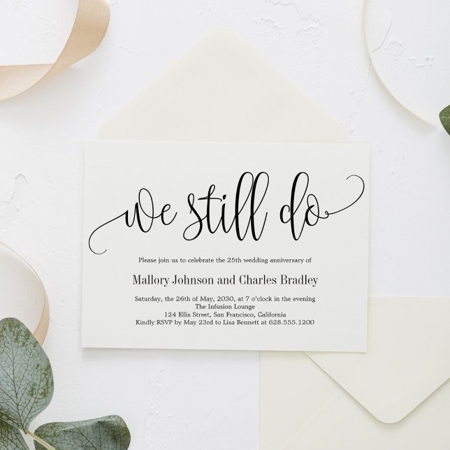 Lovely Calligraphy Wedding Anniversary Invitation (Creator Uploaded)