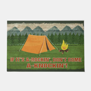 Lovely Campfire Doormat, Camping Picture Doormat
